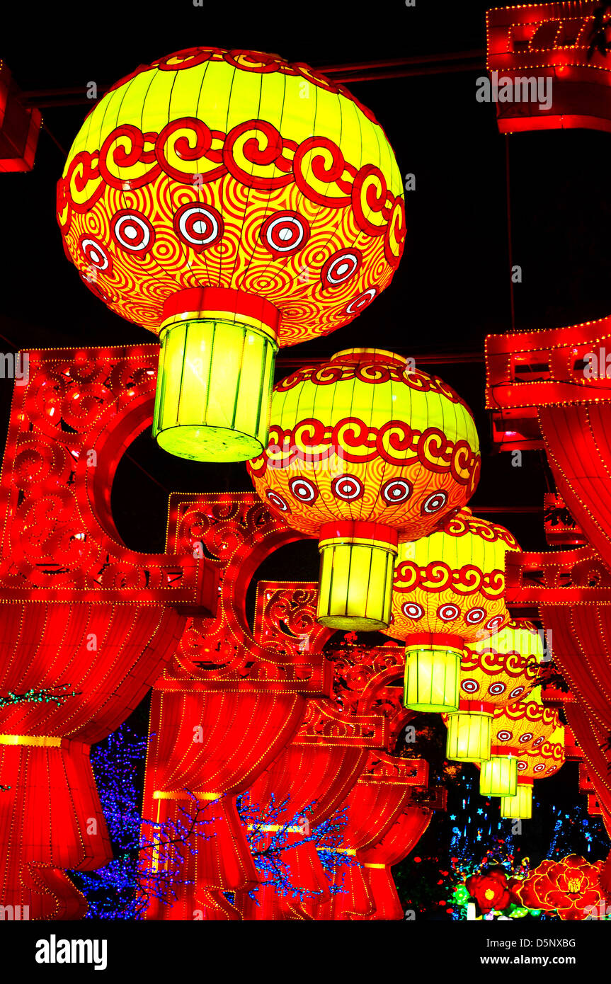 Lampe Laterne China chinesische Festival Nacht Ansicht Landschaft reisen Sightseeing Licht Ausstellung schöne traditionelle Outdoor-Frühling Stockfoto