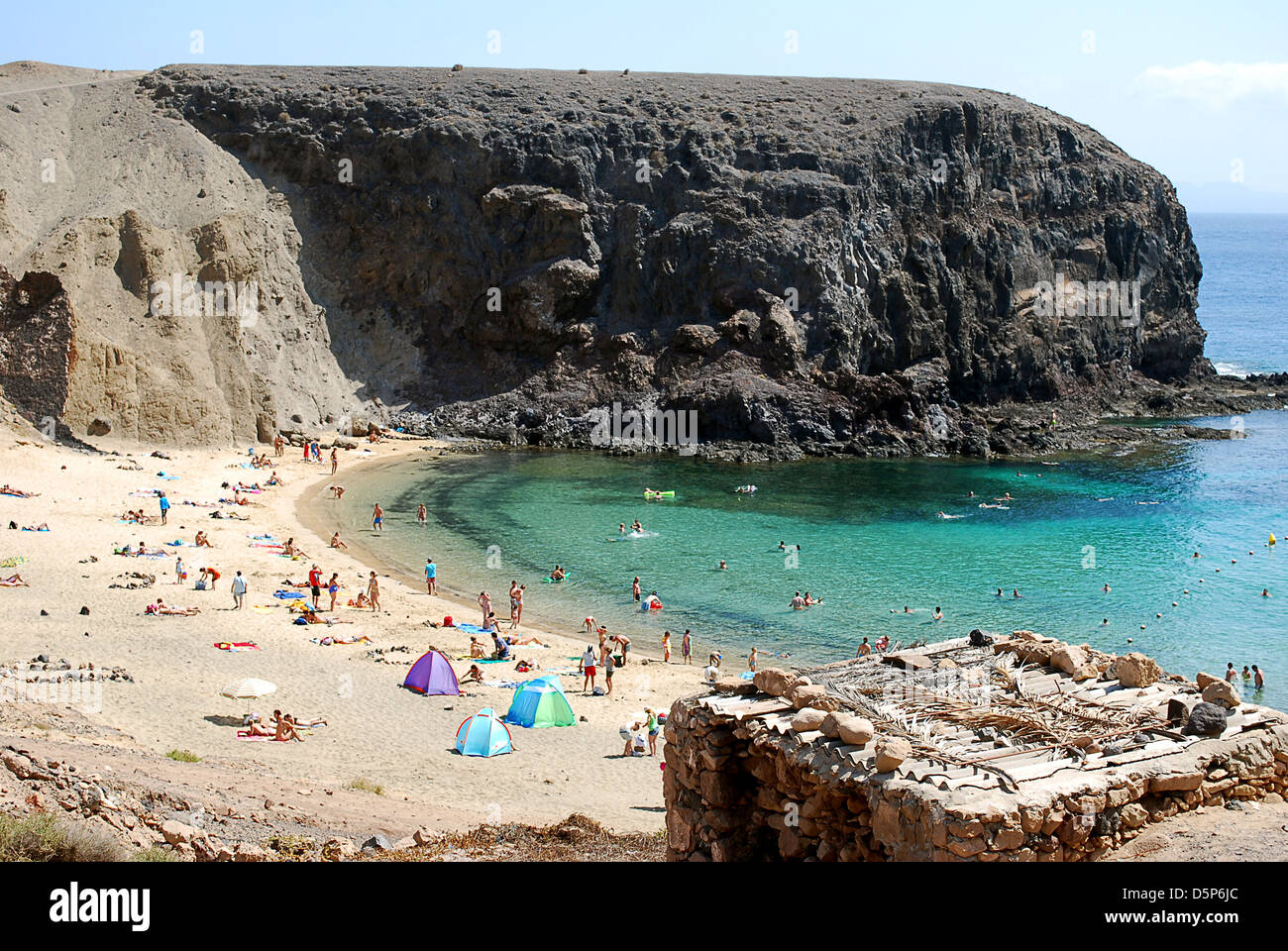 Creek Papagayo auf Lanzarote Stockfoto