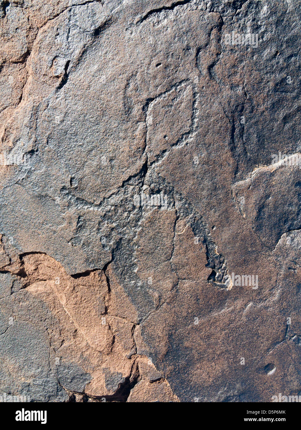 Prähistorische Felszeichnungen in Oukaimeden Skigebiet im hohen Atlas-Gebirge in Marokko Stockfoto