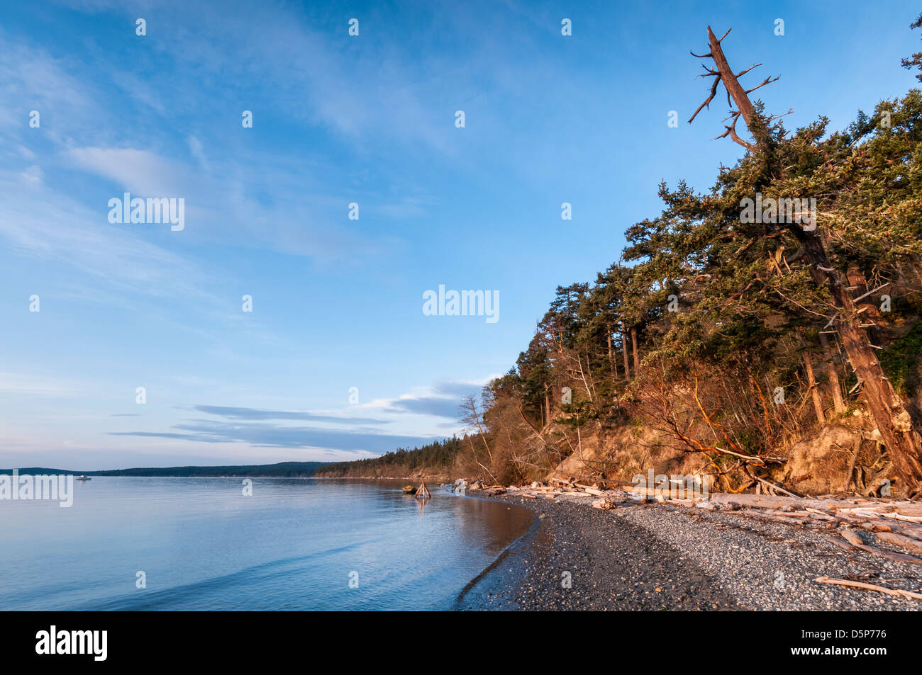 Küste bei Spencer spucken Staatspark, Lopez Island, San Juan Islands, Washington. Stockfoto