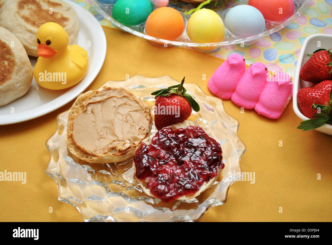 Einfache Osterbrunch Stockfoto
