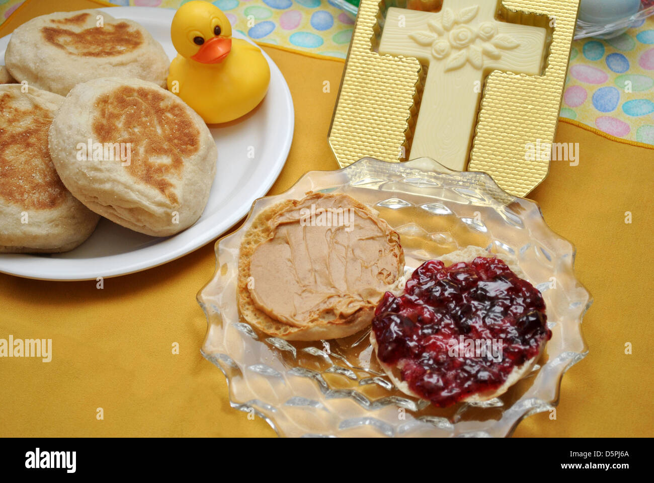 Süße Osterfrühstück Stockfoto