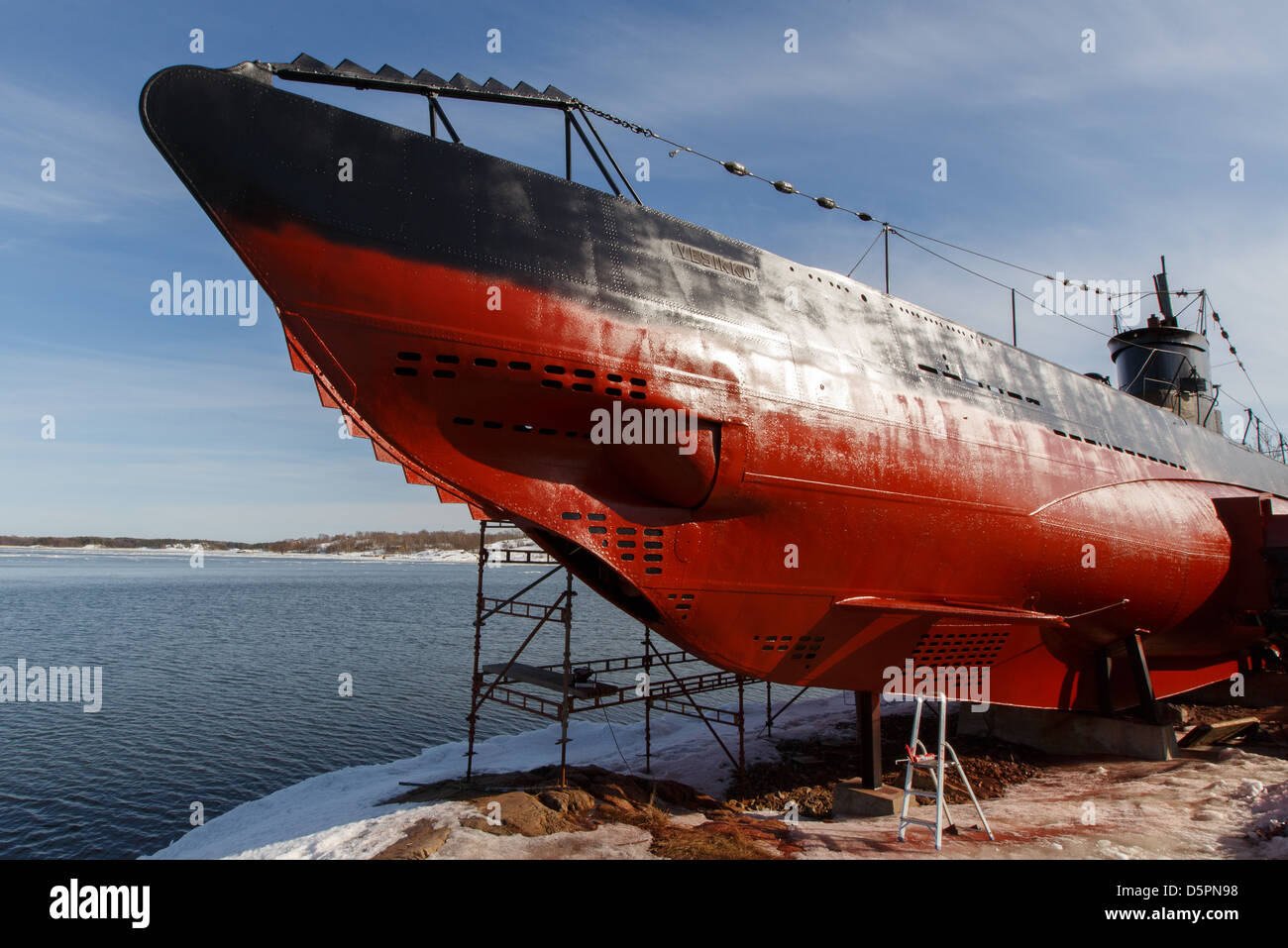 Museum u-Boot Vesikko zeigt eine ungewöhnliche Farbgebung mit Grundierung Farbe nur in dieser Phase der Renovierung. Stockfoto