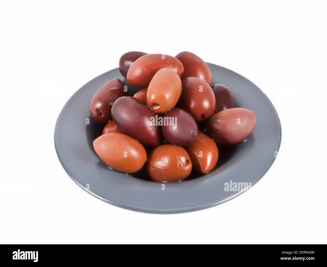 Griechische Oliven in Salzlake adobado Stockfoto