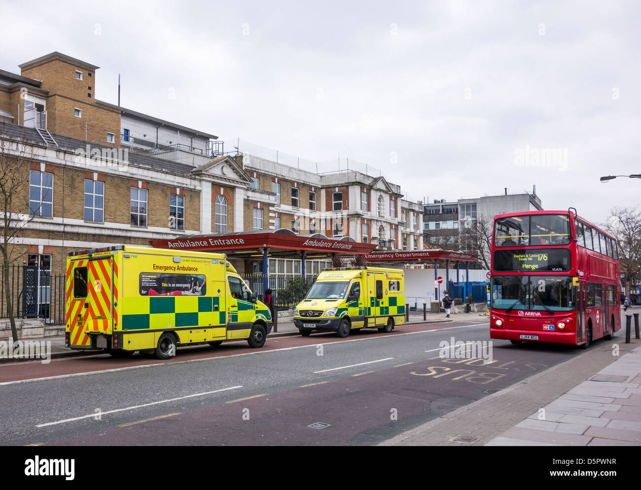 A&E Kings College Hospital, in der Nähe von Camberwell in Südost-London Stockfoto