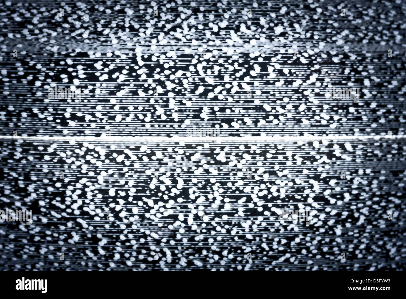 Analoges Fernsehen mit weißem Rauschen Stockfoto