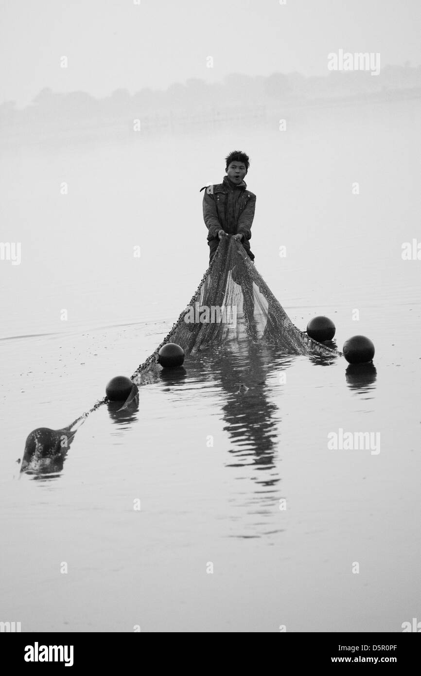 Fischer, Amarapura, Myanmar Stockfoto