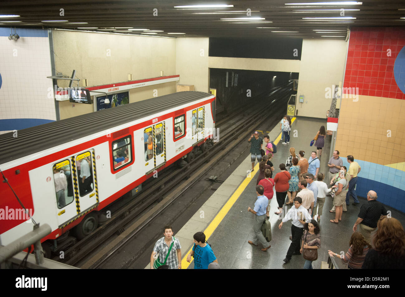 Lokalen Schienenverkehr in Santiago Chile Stockfoto