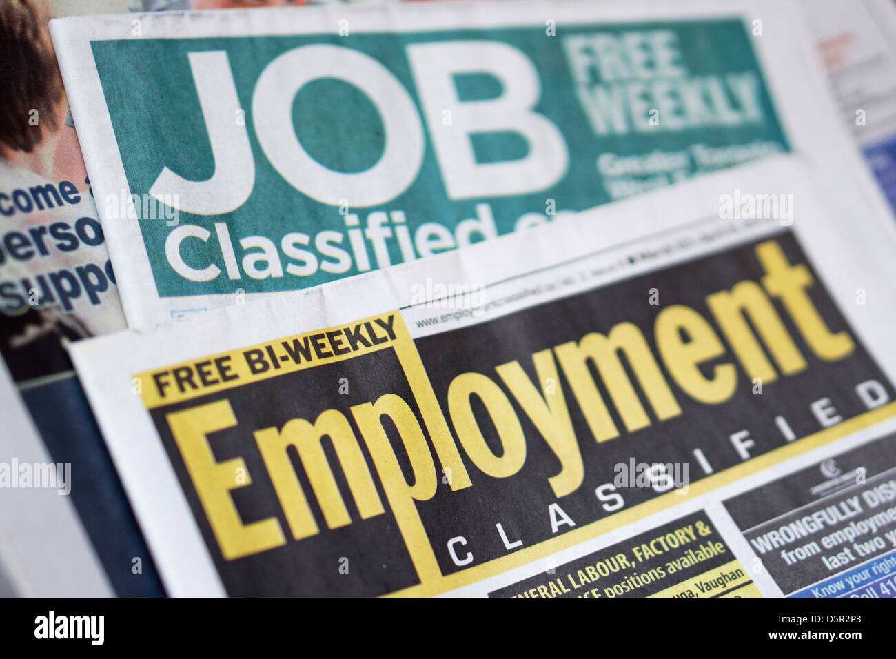 Jobs Beschäftigung Kleinanzeigen Zeitung, Ontario, Kanada Stockfoto