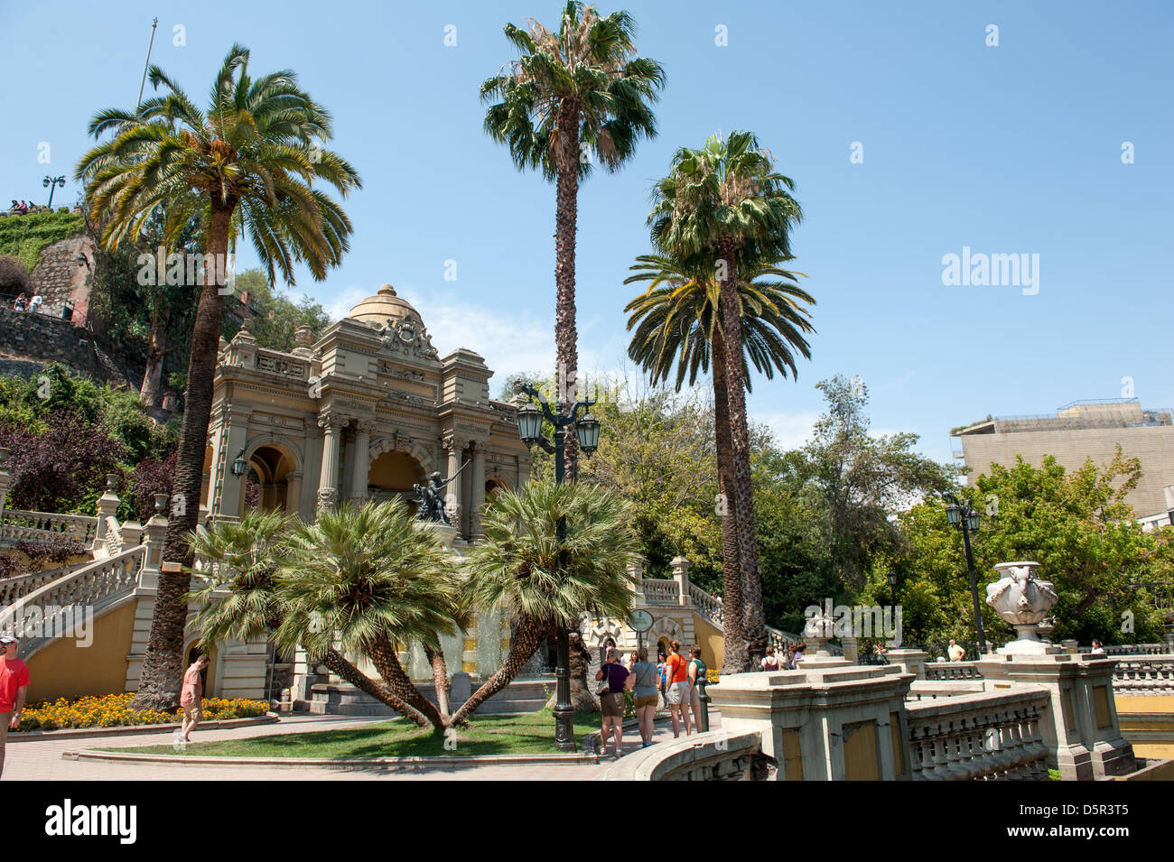 Cerro Santa Lucia, gilt als Geburtsort von Santiago. Santiago-Chile Stockfoto