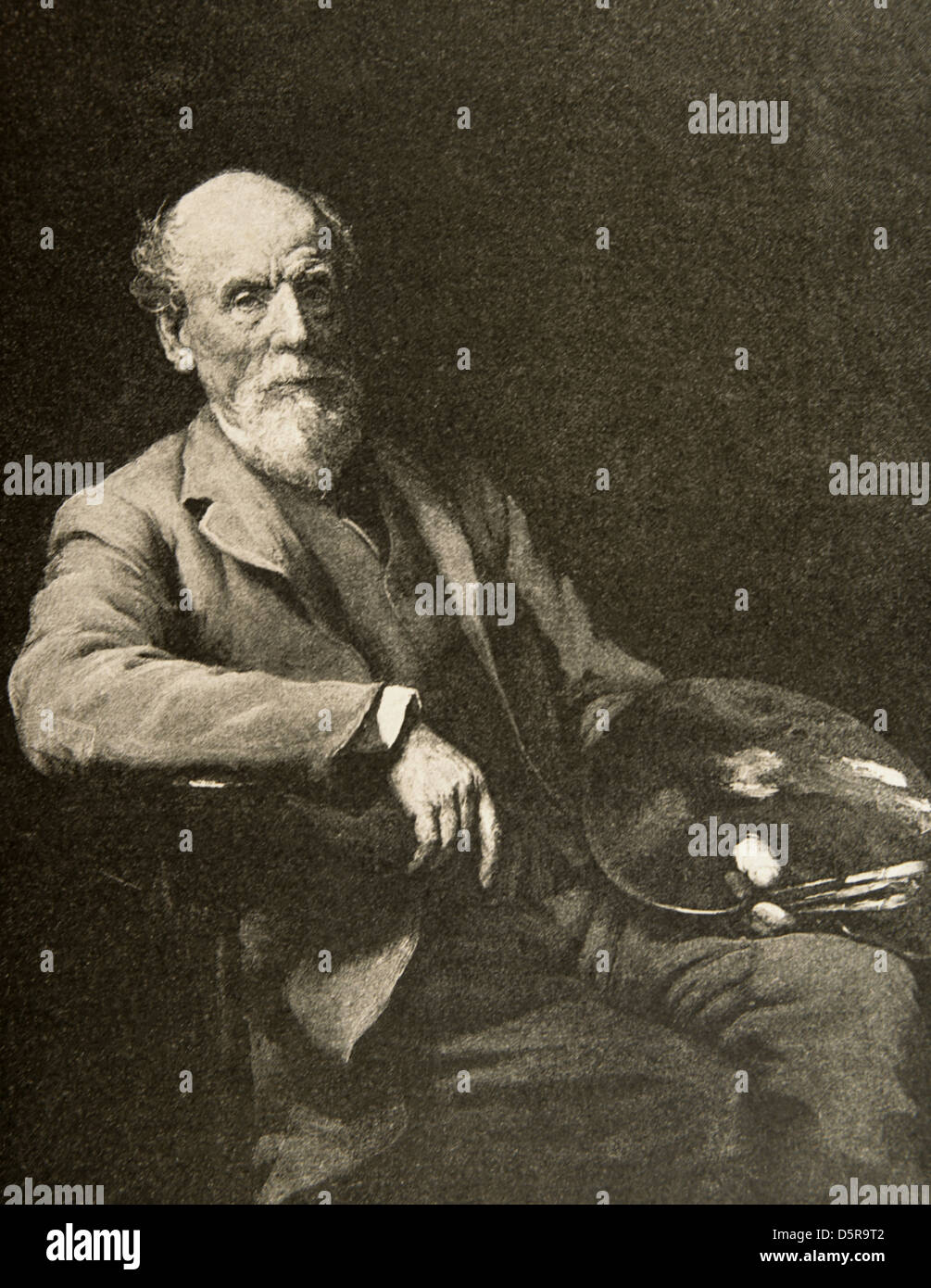 Thomas Sidney Cooper (1803-1902). Englischer Maler. Kupferstich nach einem Gemälde von W. Ouless. Die iberischen Illustration, 1891. Stockfoto