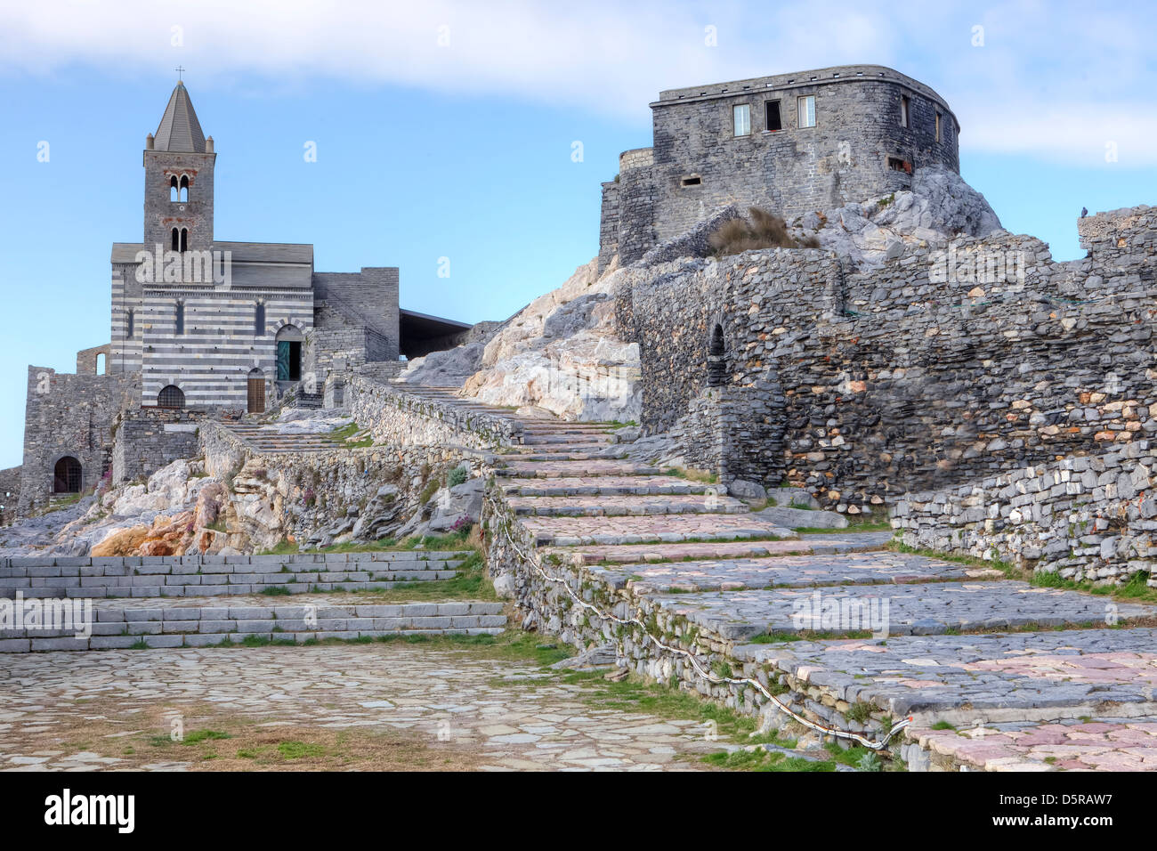 Porto Venere, Kirche San Pietro, Ligurien, Italien Stockfoto