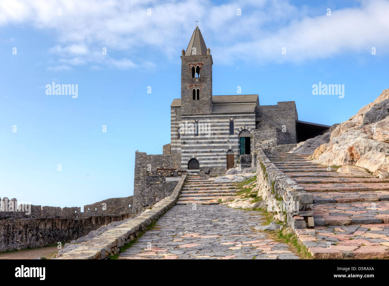 Porto Venere, Kirche San Pietro, Ligurien, Italien Stockfoto