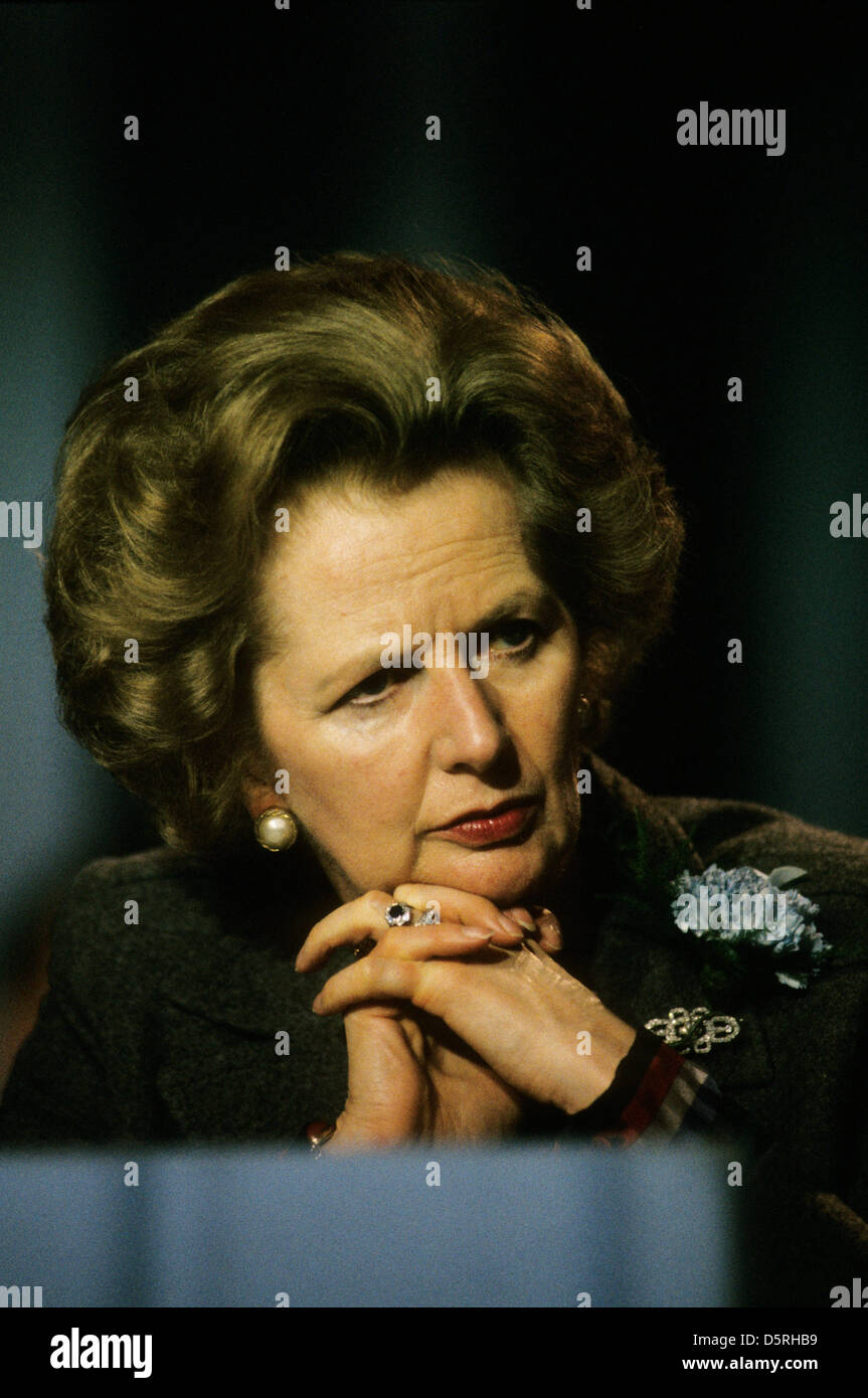 Premierministerin Margaret Thatcher an konservative Partei Konferenz Blackpool, England, 1985. Bildnachweis: Brian Harris Stockfoto
