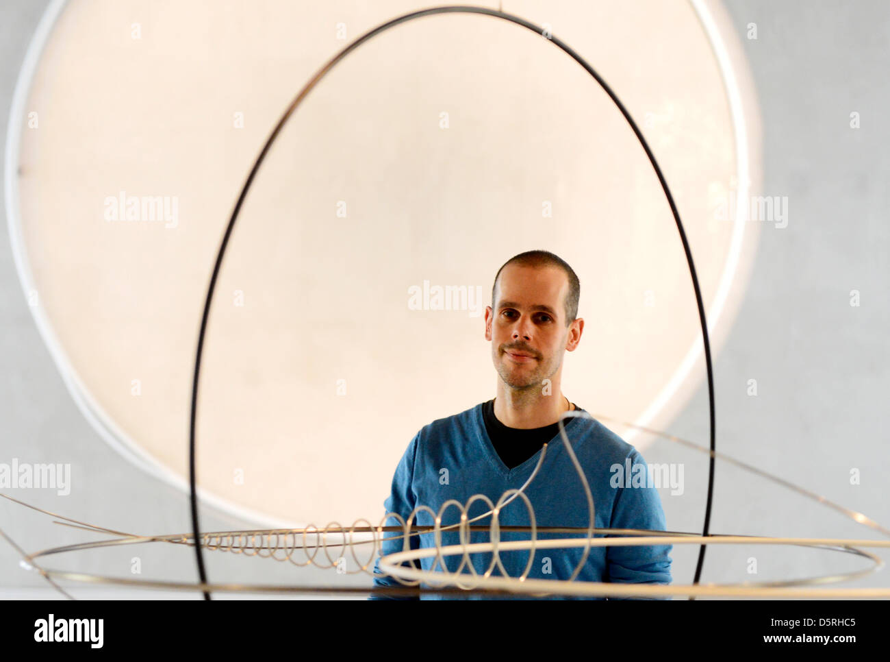 Autor des architektonischen Konzeptes der retrospektiven Ausstellung der Werke von Karel Malich Federico Diaz ist in Prag, Tschechische Republik, 8. April 2013 gesehen. (CTK Foto/römische Vondrous) Stockfoto