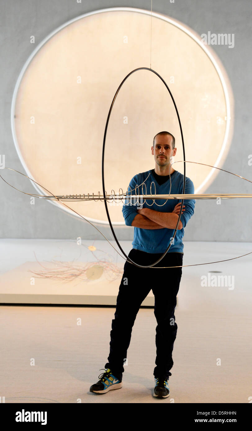 Autor des architektonischen Konzeptes der retrospektiven Ausstellung der Werke von Karel Malich Federico Diaz ist in Prag, Tschechische Republik, 8. April 2013 gesehen. (CTK Foto/römische Vondrous) Stockfoto