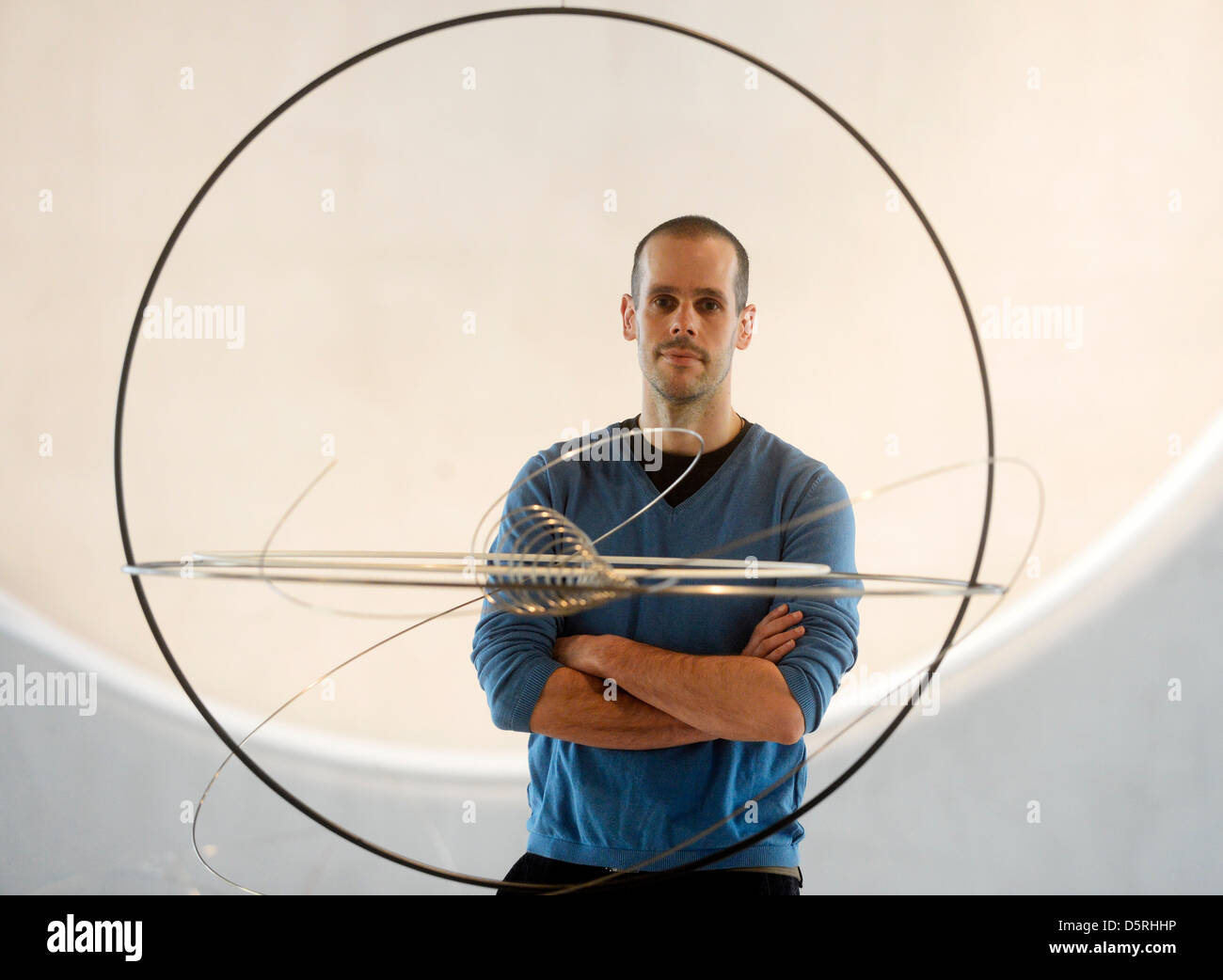 Autor des architektonischen Konzeptes der retrospektiven Ausstellung der Werke von Karel Malich Federico Diaz ist in Prag, Tschechische Republik, 8. April 2013 gesehen. (CTK Foto/römische Vondrous) Stockfoto