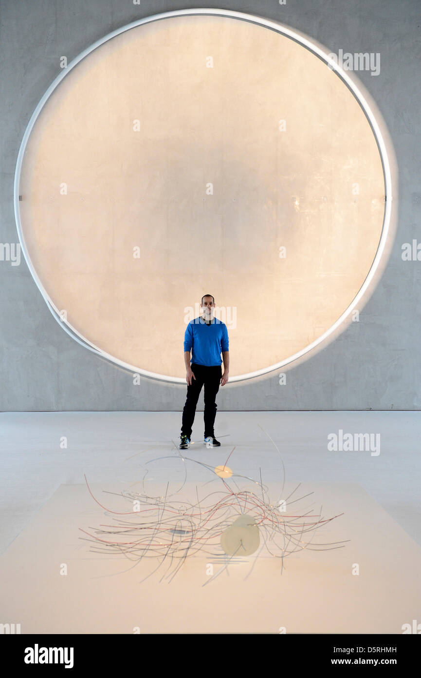 Autor des architektonischen Konzeptes der retrospektiven Ausstellung der Werke von Karel Malich Federico Diaz ist in Prag, Tschechische Republik, 8. April 2013 gesehen. (CTK Foto/römische Vondrous) Stockfoto