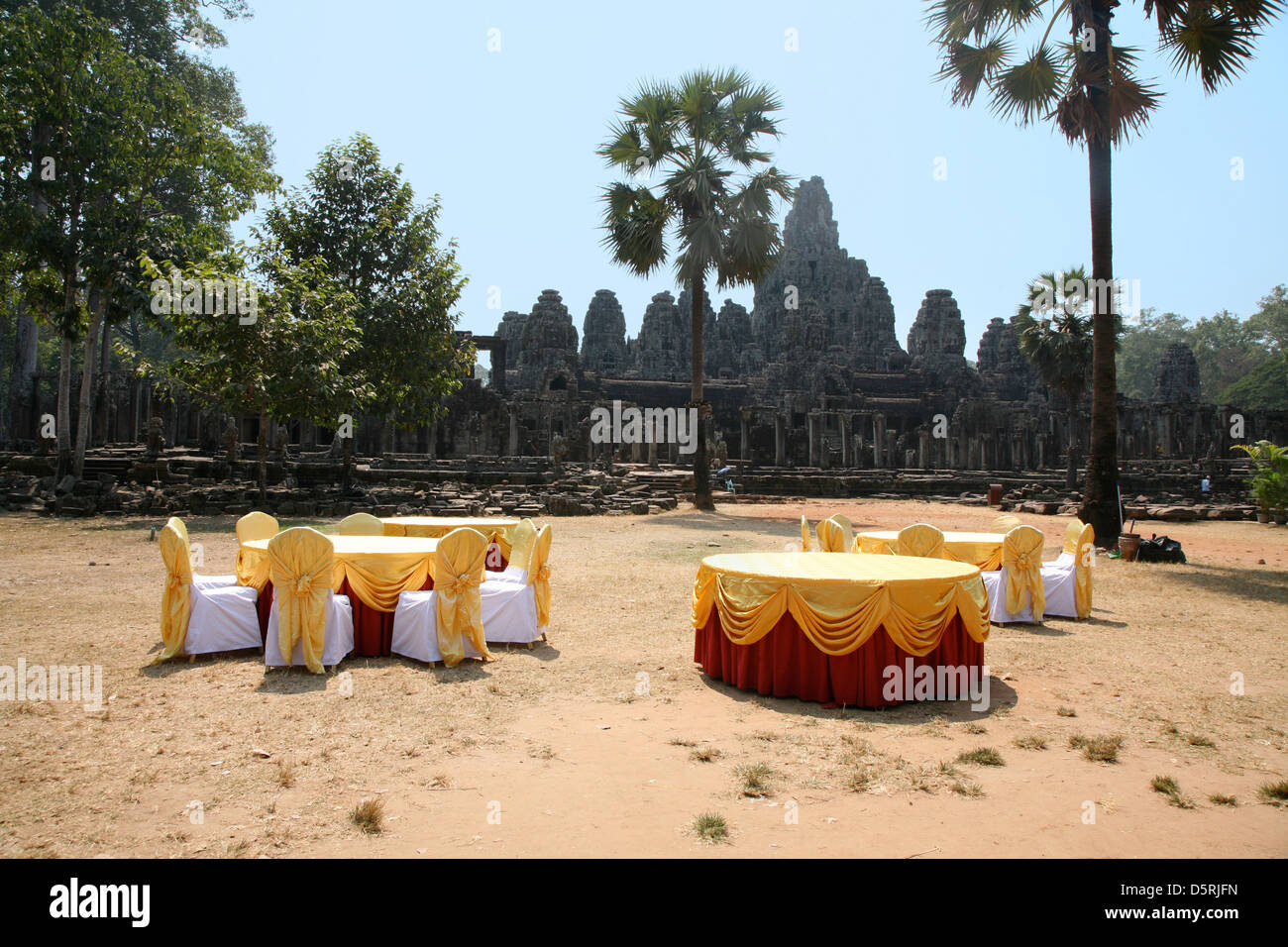 Festival am Bayon Tempel Stockfoto