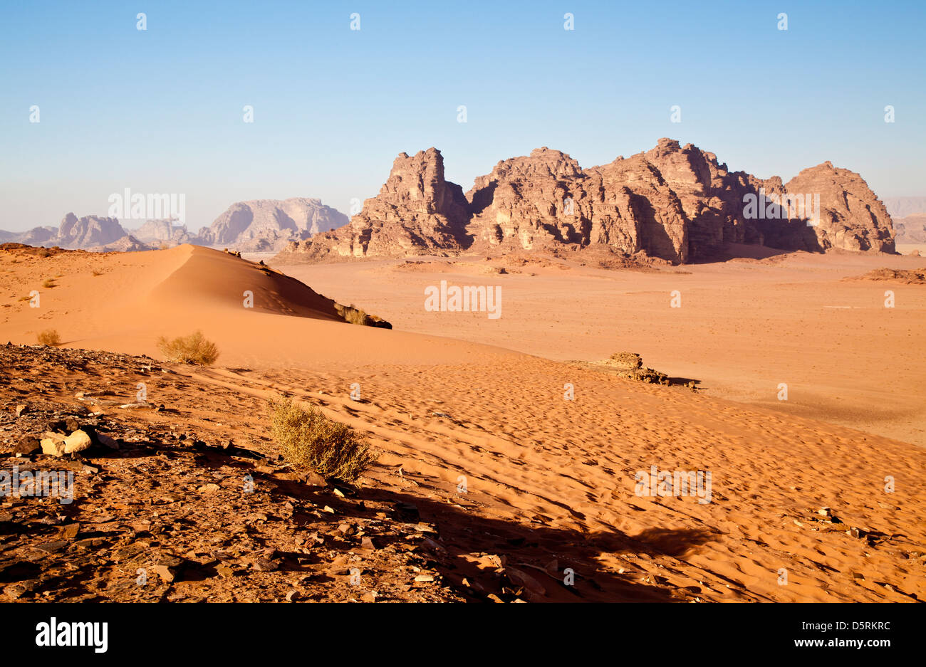 Wadi Rum oder Tal des Mondes in Jordanien Stockfoto