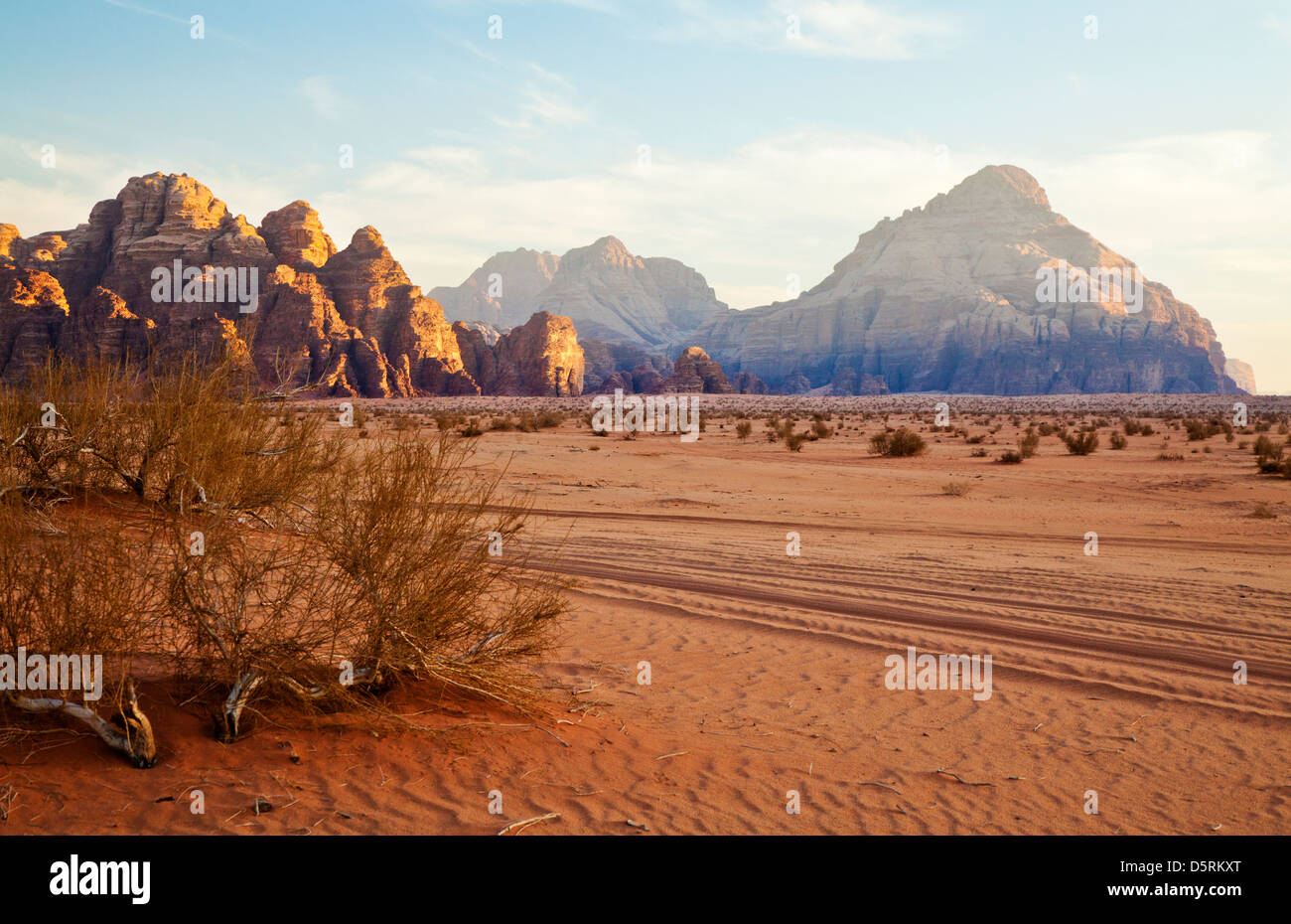 Wadi Rum oder Tal des Mondes in Jordanien Stockfoto