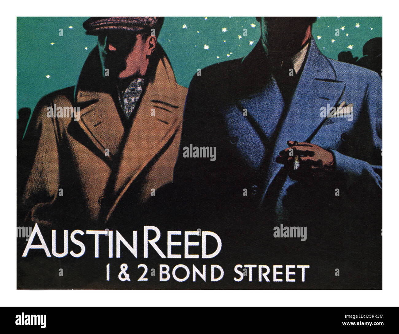 1930 Mens Fashion Austin Reed mens outfitters Kleidung poster Vintage Werbung 1936 Bond Street London, Großbritannien Stockfoto