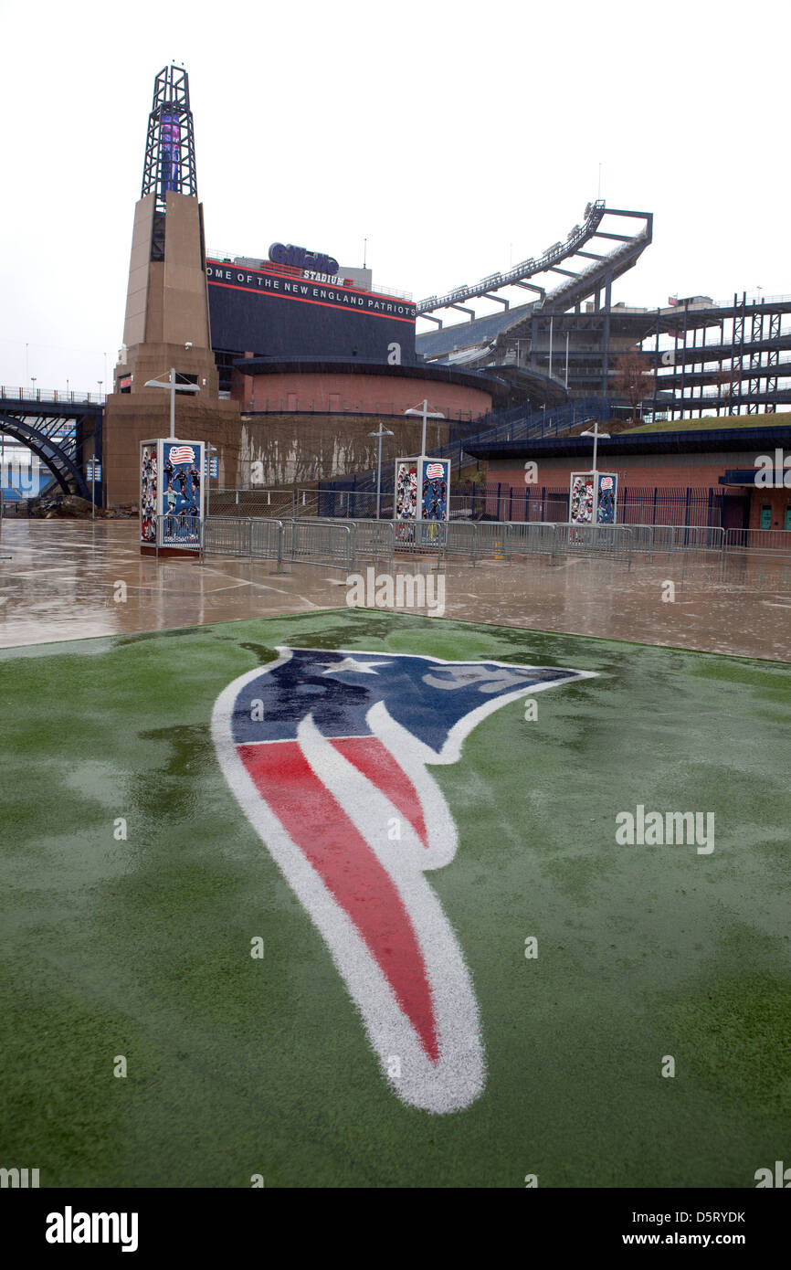 New England Patriots Symbol in Foxborough Gillette Stadium Massachusetts, USA Stockfoto