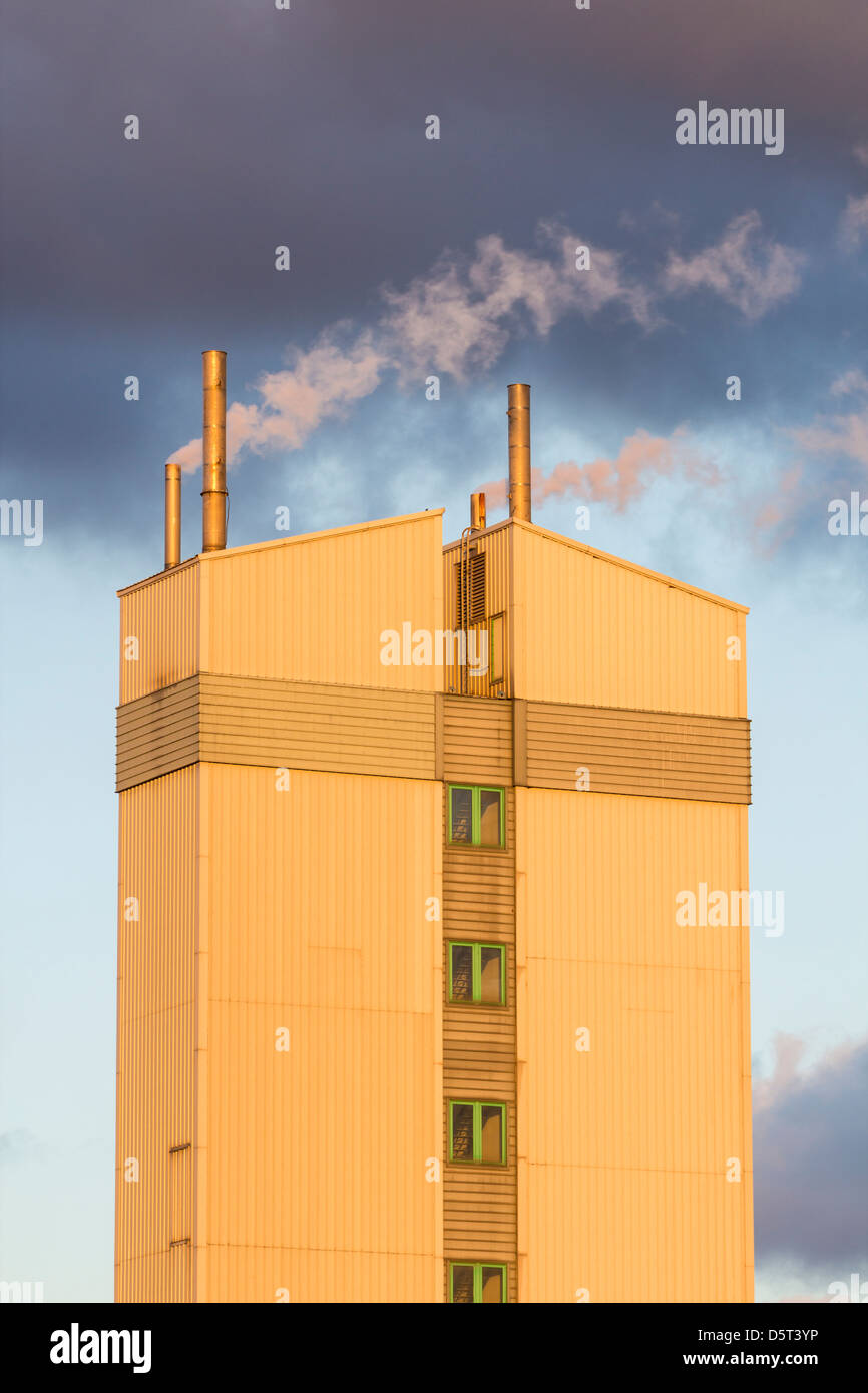 Quorn Foods Werk Gärung Turm in Billingham in der Nähe von Middlesbrough, England, Großbritannien Stockfoto