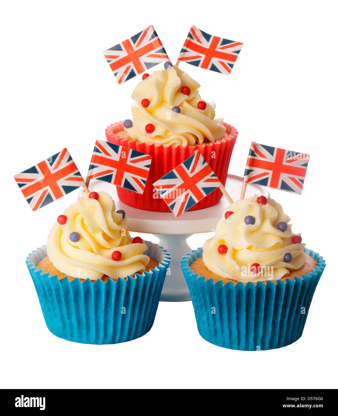 BRITISCHE FEIER CUPCAKES Stockfoto