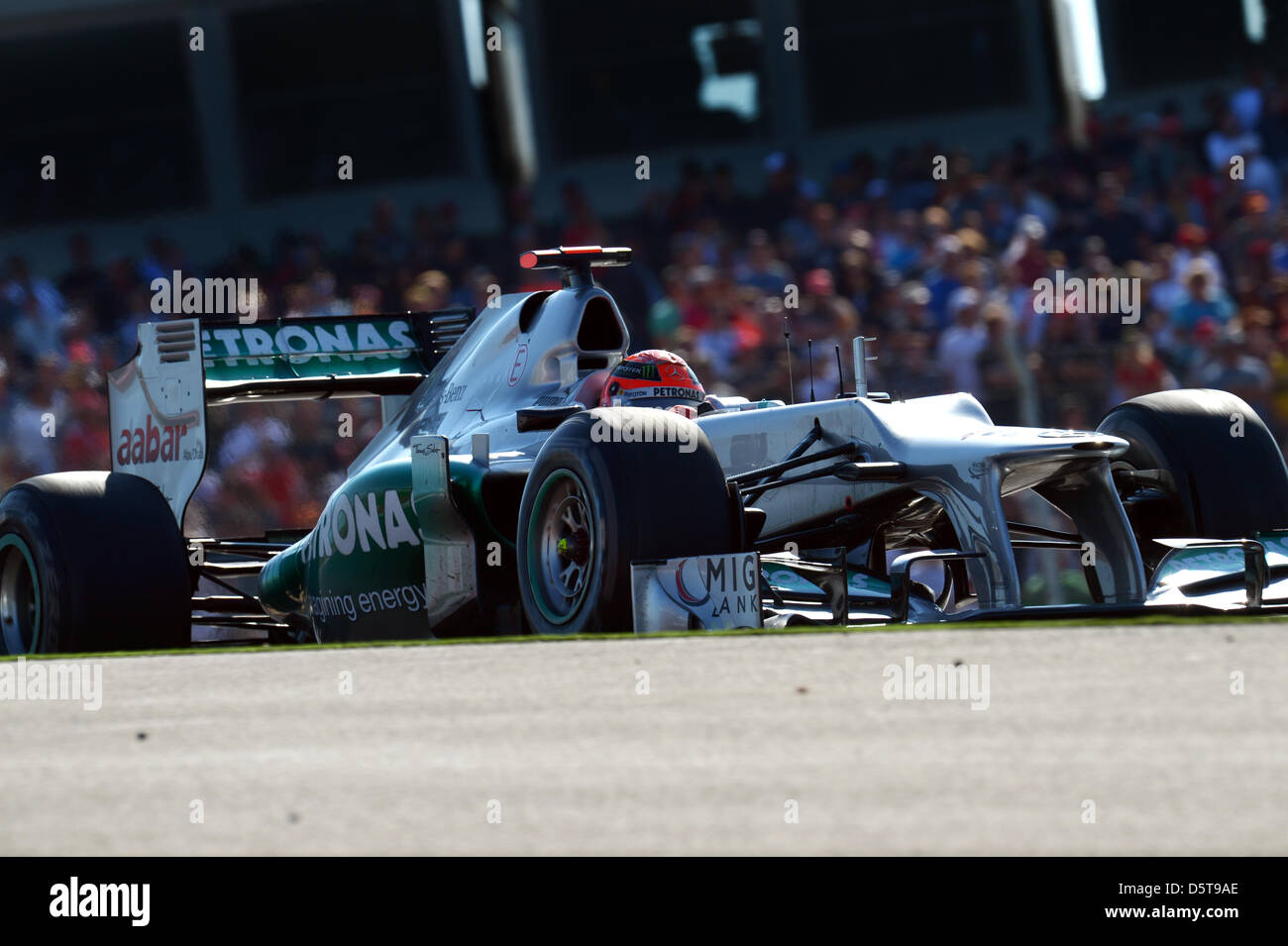 Deutsche Formel1 Rennfahrer Michael Schumacher von Mercedes AMG steuert sein Auto während der Formel 1 United States Grand Prix auf dem Circuit of The Americas in Austin, Texas, USA, 18. November 2012. Foto: David sollte/Dpa +++(c) Dpa - Bildfunk +++ Stockfoto