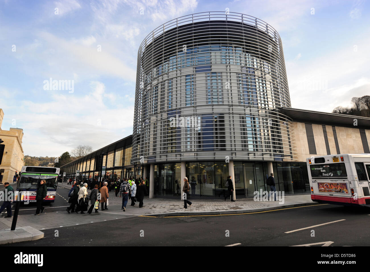 Überblick über die zentralen Verkehrsknotenpunkt in Bath Somerset UK Stockfoto