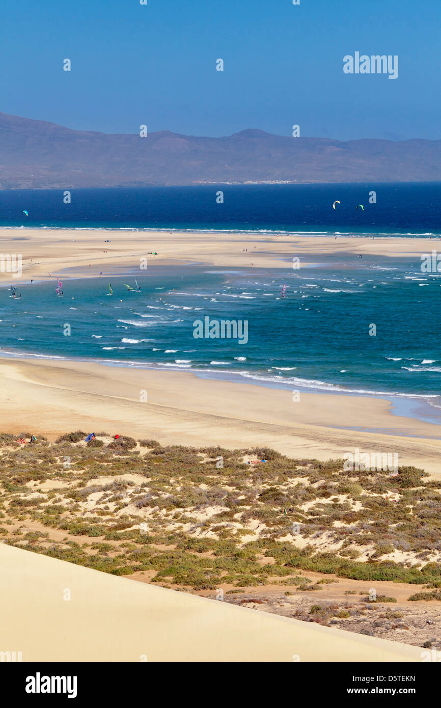 Strand Risco del Paso, Playa de Sotavento, Fuerteventura, Kanarische Inseln, Spanien Stockfoto