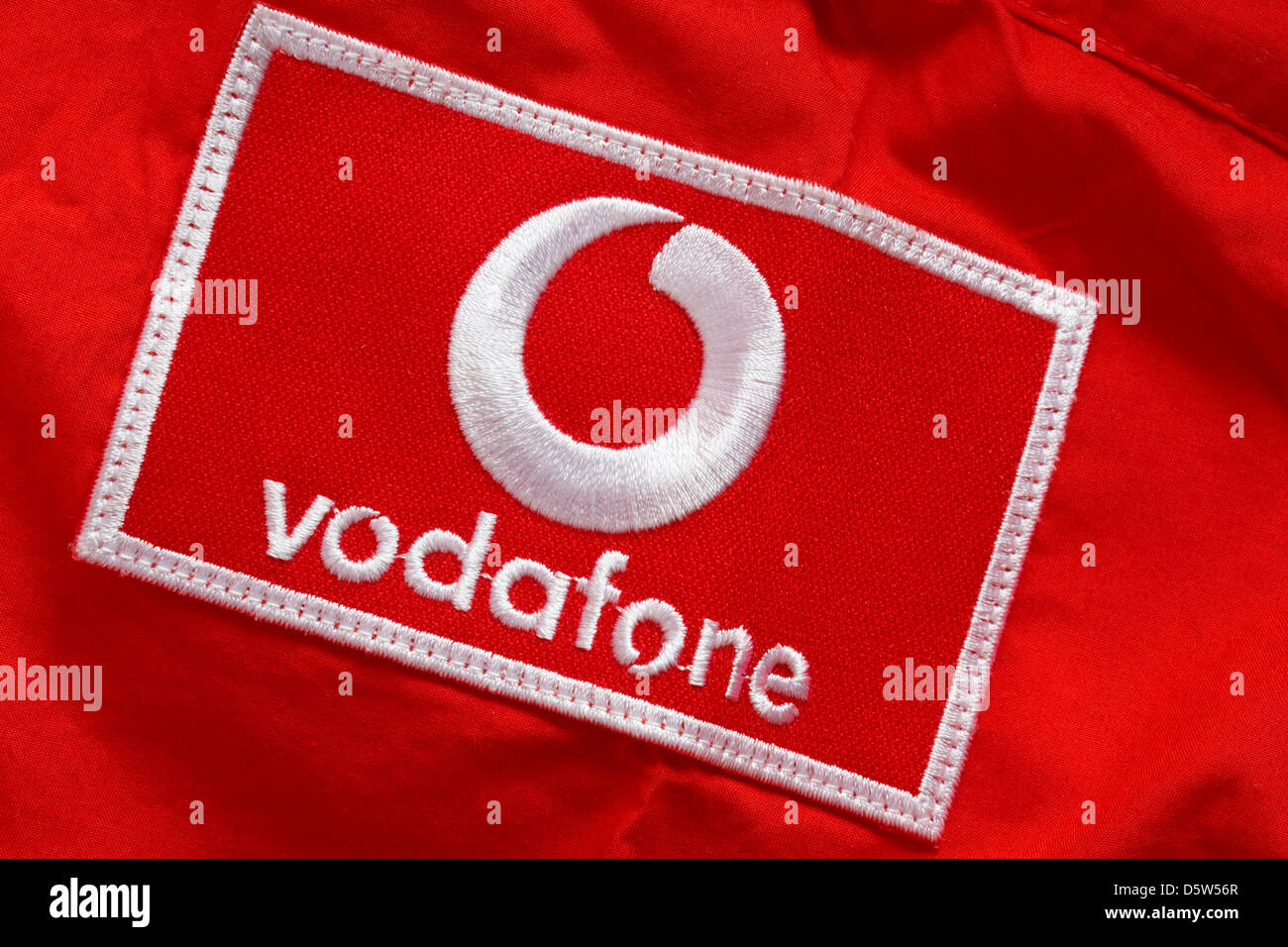 Vodafone Logo rot oben Stockfoto