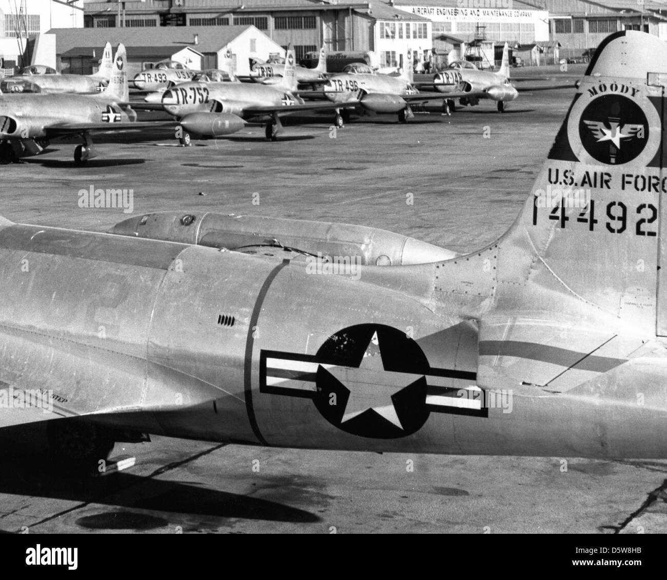 Lockheed T-33A-1-LO "Shooting Star" der 3550th FTW, Moody AFB, GA. Stockfoto