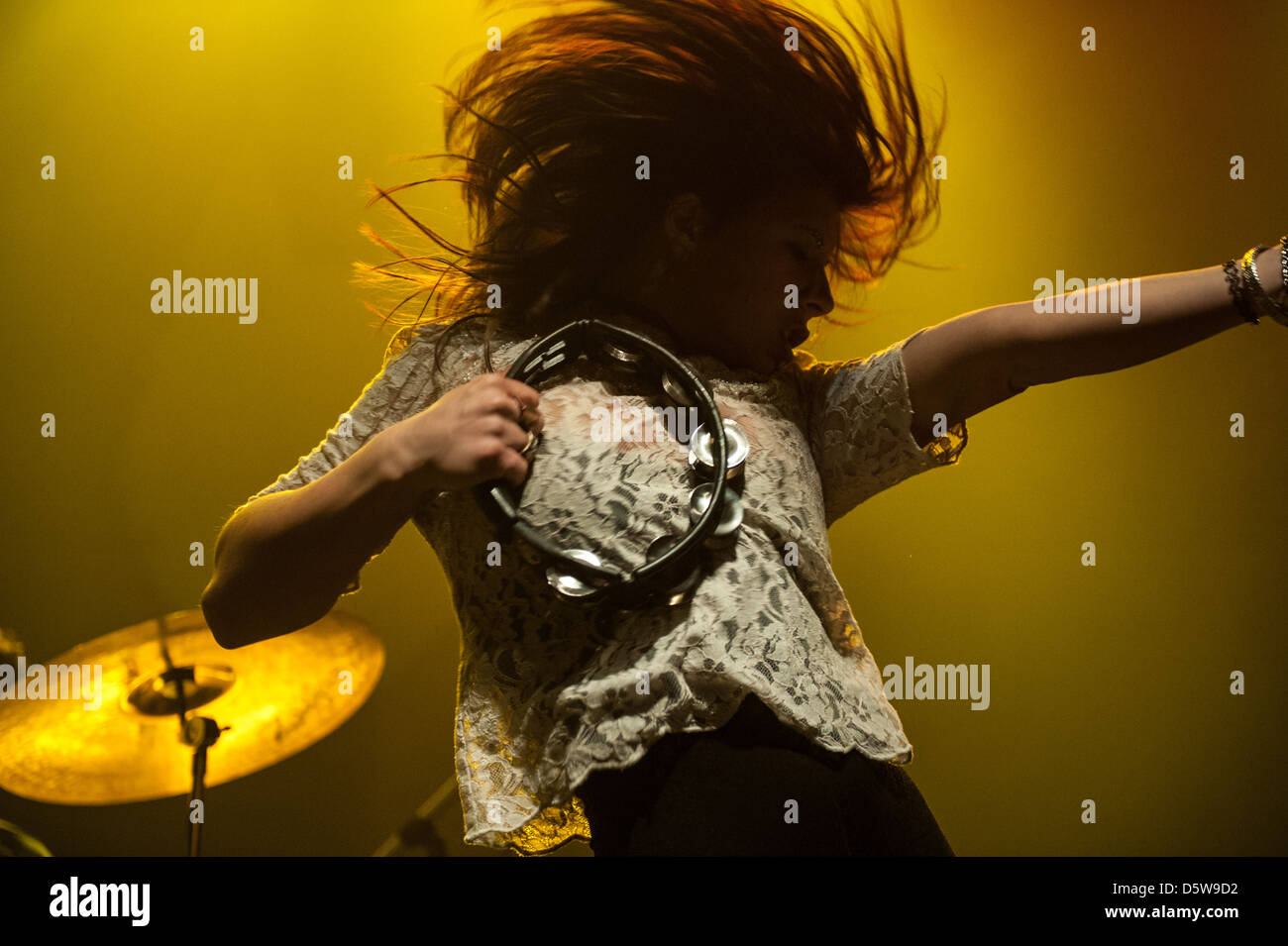 US-amerikanische Band Kätzchen erklingt am 2. April 2013 in The Vic Theater in Chicago. Bildnachweis: Max Herman/Stereogum.com/Alamy Stockfoto