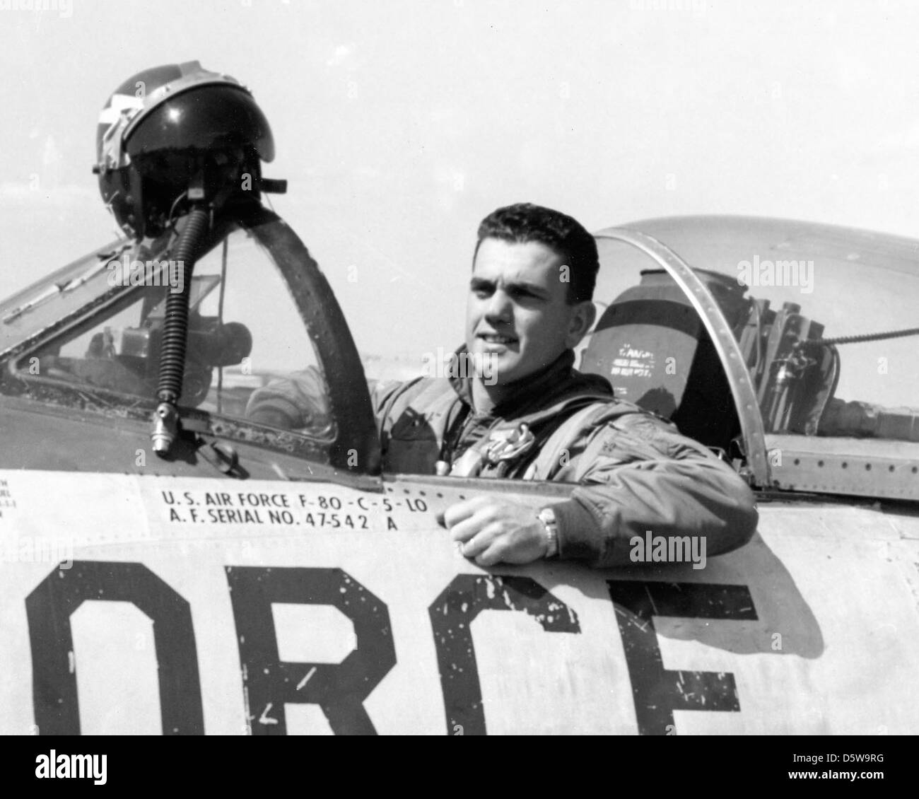 Lockheed F-80C-5-LO "Shooting Star" pilot Oberstleutnant Dona Joseph LaCuture Jr. Ihre bei Hanscom AFB, MA. Stockfoto