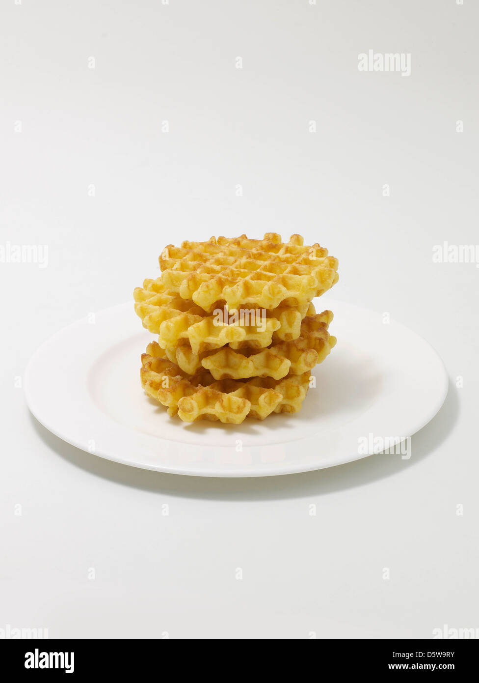 Belgien-Waffeln auf einem weißen Teller Stockfoto