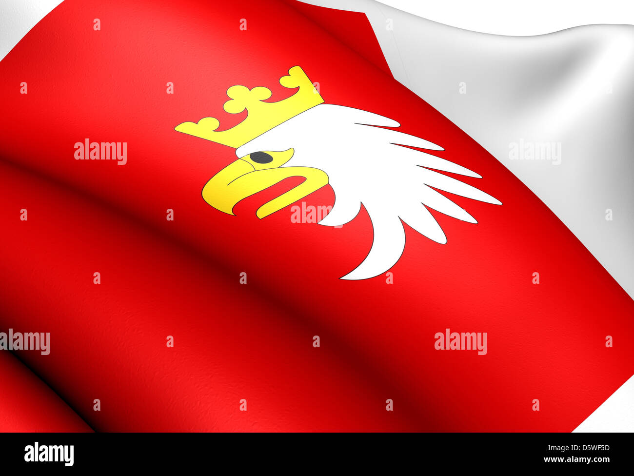 Flagge der Woiwodschaft Ermland-Masuren Stockfoto