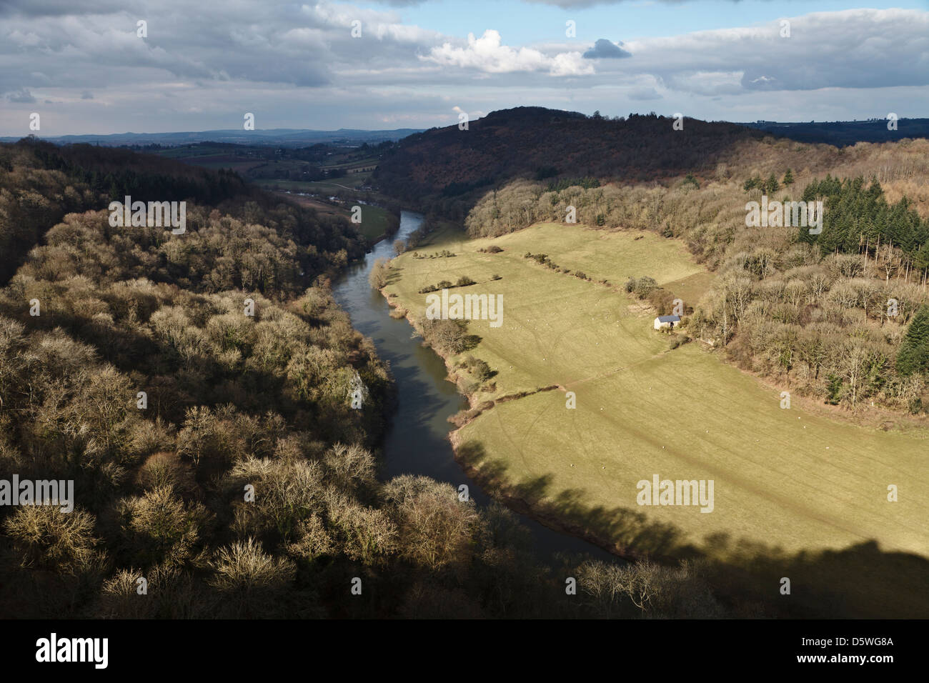 Fluss Wye von Yat Rock, Symonds Yat, Wald des Dekans, Gloucestershire, England Stockfoto