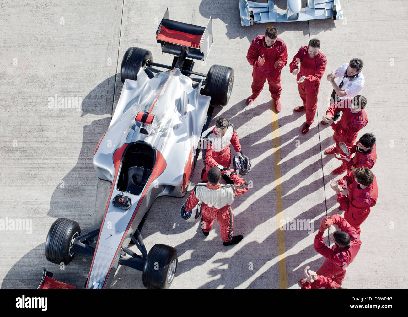 Umliegenden Racer Team auf dem richtigen Weg Stockfoto