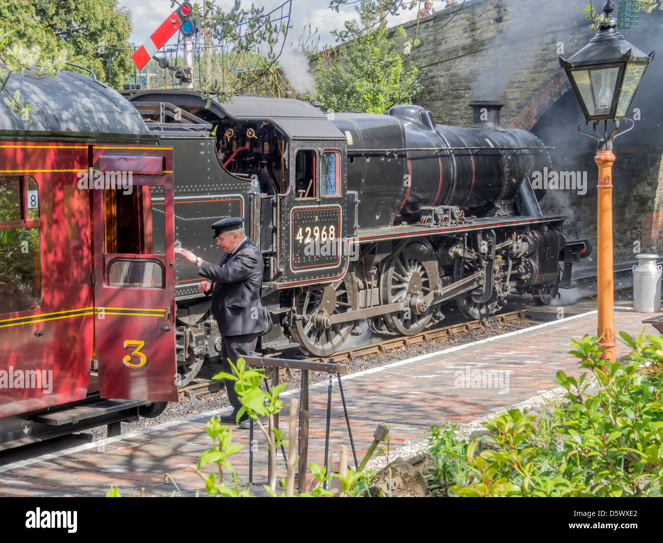 England Worcestershire Severn Valley erhaltene Arley Bahnhof Dampf Stockfoto