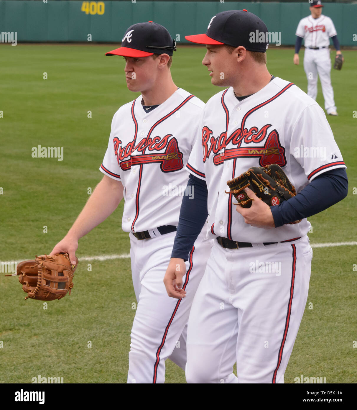 Phil Gosselin 88 (Rt) & Todd Cunningham 72 (L) Atlanta Braves Stockfoto