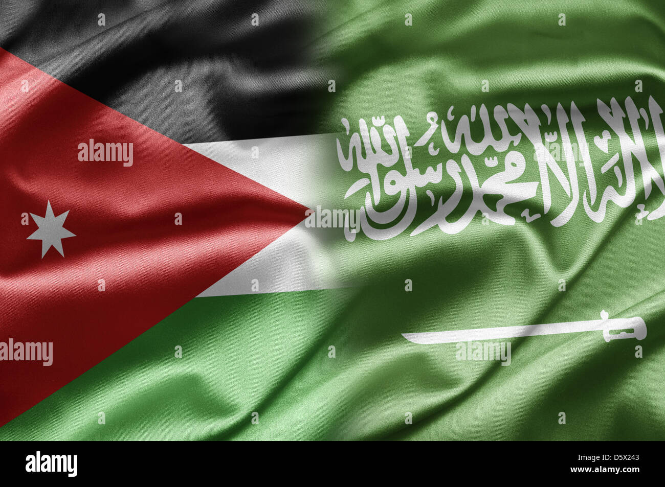 Jordanien und Saudi Arabien Stockfoto