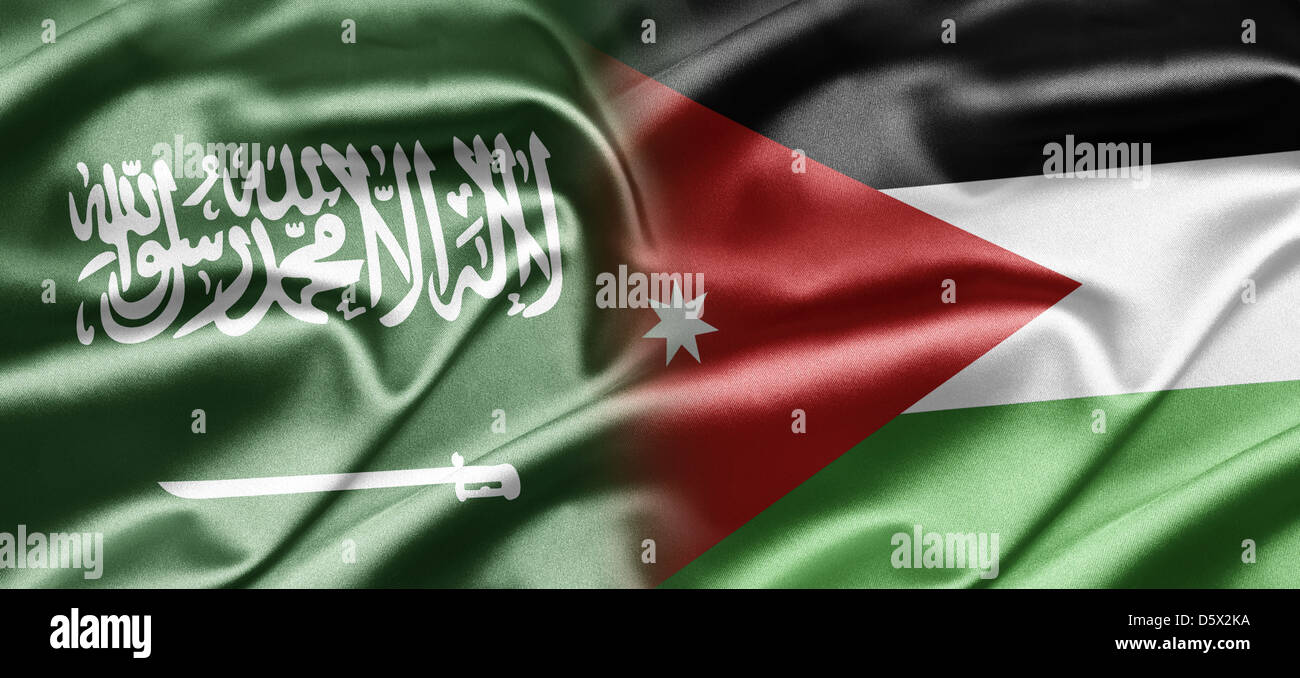 Saudi-Arabien und Jordanien Stockfoto