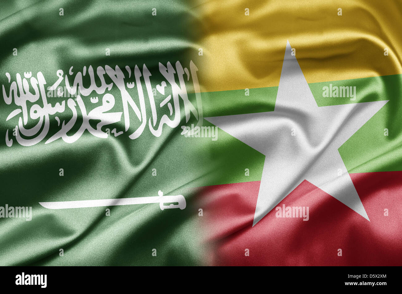 Saudi Arabien und Myanmar Stockfoto