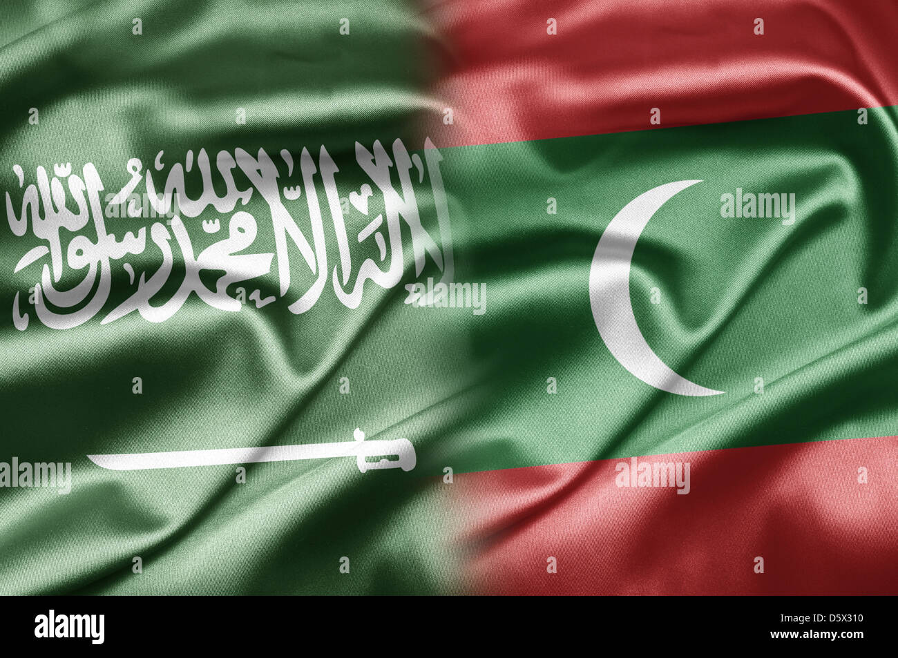 Saudi Arabien und Malediven Stockfoto
