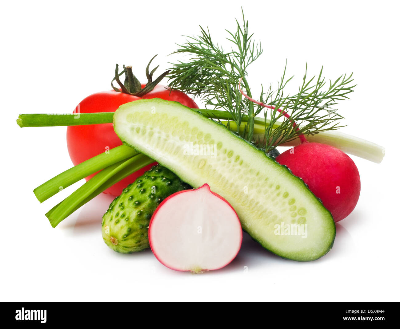 frisches Gemüse auf einem weißen Hintergrund Stockfoto