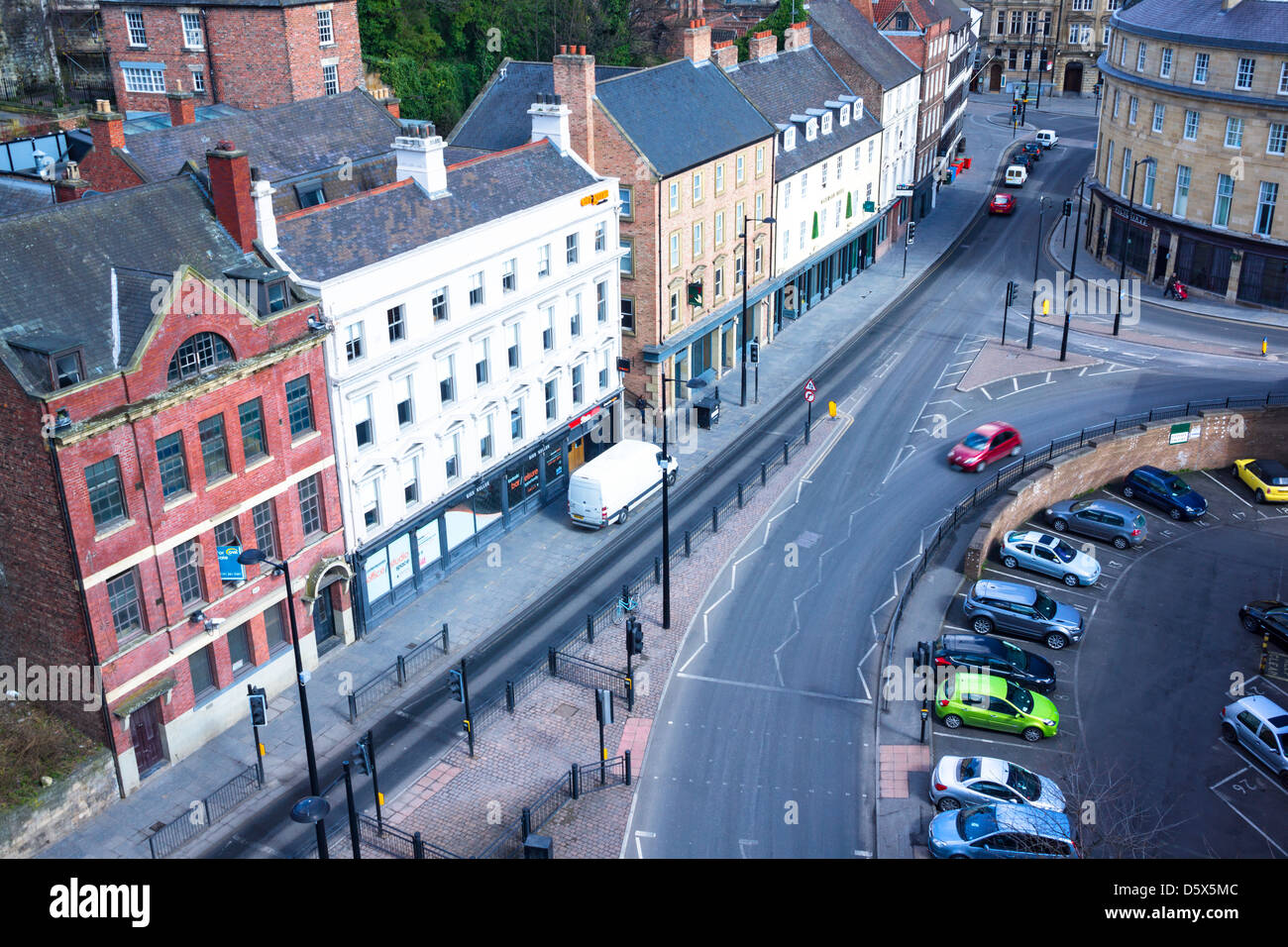 Newcastle Quayside aus die High Level Bridge. Stockfoto