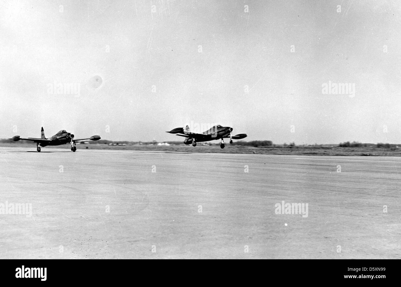 Die Republic F-84D und F-84E wurden von der Ohio Air National Guard (OHIO-ANG) zur Luftverteidigung und zur Unterstützung der Luftunterstützung während des Kalten Krieges eingesetzt. Stockfoto