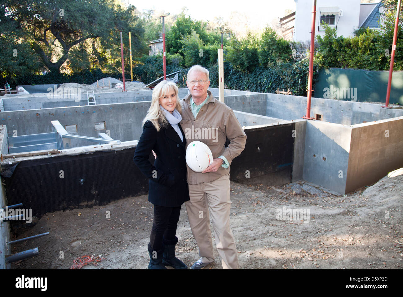 Stahl Rahmung des Green home für Ed Begley Jr., Bau unter LEED Platin Zertifizierung Normen geschieht Stockfoto